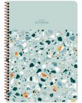 Školska bilježnica sa spiralom Keskin Color Terrazzo - A4, 80 listova, široki redovi, asortiman - 1t
