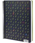 Bilježnica sa spiralom Colori - A4, 100 listova, široke linije, tvrdi uvez, asortiman - 4t