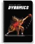 Bilježnica sa spiralom Black&White Dynamics - A4, 105 listova, široki redovi, asortiman - 2t