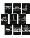 Bilježnica Elisa - Cities by Night, A4, 62 listа, široki redovi, asortiman - 1t