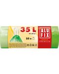 Vreće za smeće s vezama ALUFIX - 35 l, 25 komada, zelene - 1t