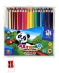 Trokutaste olovke u boji  Astra Astrino - 18 boja + šiljilo, asortiman - 1t