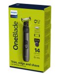 Trimer Philips - OneBlade Pro Face and Body, crni - 2t