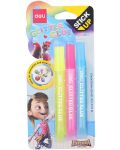 Ljepila u boji Deli Stick Up - Glitter Neon, 3 х 12 ml - 1t