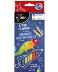 Olovke u boji Kidea - trokutasti, 12 boja + zlatna i srebrna - 1t