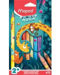 Olovke u boji Maped Jungle Fever - Jumbo, 12 boja - 1t