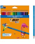 Olovke u boji BIC Kids - Tropicolors, 24 boje - 1t