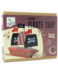 Kreativni set Andreu Toys - Uradi sam drveni piratski brod - 3t