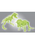 Set Clementoni Science & Play - Svjetleći kosturi T-Rexa i Triceratopsa - 6t