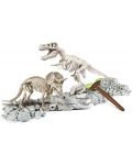 Set Clementoni Science & Play - Svjetleći kosturi T-Rexa i Triceratopsa - 5t