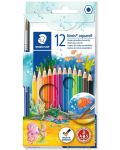 Akvarel olovke Staedtler Noris Aquarell 144 - 12 boja, sa kistom - 1t