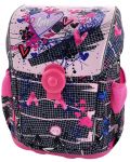 Ergonomski školski ruksak Kaos - Pink Love, s poklopcem - 2t