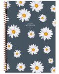 Školska bilježnica sa spiralom Keskin Color - Plume Flowers, А4, 80 listova, široki redovi, asortiman - 3t