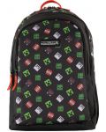 Školski ruksak Graffiti Minecraft - Black, s 3 pretinca - 3t
