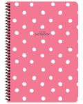 Školska bilježnica sa spiralom Keskin Color Polka Dot - B5, 80 listova, široki redovi, asortiman - 1t