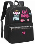Školski ruksak Miss Lemonade Girl Gang  - S 2 pretinca, sjaj - 1t