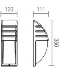 Vanjska zidna svjetiljka Smarter - Bonn 9818, IP44, 240V, E27, 1x42W, mat crna - 2t