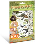 Privremene tetovaže DinosArt - Dinosauri koji svijetle u mraku, 100 komada - 1t