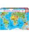 Puzzle Educa od 150 dijelova - Karta svijeta sa znamenitostima - 1t