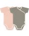 Bodi za bebe Lassig - 50-56 cm, 0-2 mjeseca, rozo-zeleni, 2 komada - 1t