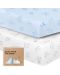 Plahte za dječji krevetić KeaBabies - 2 komada, organski pamuk, 60 х 120 cm, plavo/bijele Abc - 1t