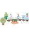 Drveni set za igru Orange Tree Toys Peter Rabbit - Vlak s tračnicama i figurama - 4t