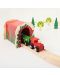 Drvena igračka Bigjigs - Tunel od crvene cigle s tračnicom - 2t