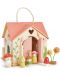 Drvena kućica za lutke Tender Leaf Toys - Rosewood Cottage, s figuricama - 1t