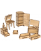 Drveni montažni set Woodpy - Namještaj za lutke, 346 komada - 3t
