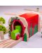 Drvena igračka Bigjigs - Tunel od crvene cigle s tračnicom - 3t
