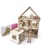 Drveni montažni set Woodpy - Kućica za lutke s namještajem, 296 dijelova - 3t