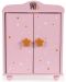 Drveni ormar za lutke Moni Toys - Sa 3 vješalice, roza - 1t