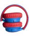 Dječje slušalice s mikrofonom PowerLocus - Bobo, bežične, plavo/crvene - 4t