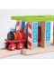 Dječja drvena igračka Bigjigs - Autopraonica za vlakove - 3t