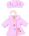 Odjeća za lutke Bigjigs - Ružičasti kaput sa šeširom, 25 cm - 1t