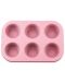 Kalup za pečenje 6 muffina Morello - Pink, 26.5 х 18.5 cm, ružičasti - 1t