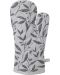 Kuhinjska rukavica s motivom cvijeća H&S - 18 x 32 cm, pamuk, siva - 1t