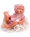 Lutka-beba Asi Dolls - Maria, s ružičastim bodijem i bež dekicom, 43 cm - 1t