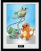 Plakat s okvirom GB eye Games: Pokemon - Kanto Starters - 1t