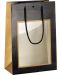 Poklon vrećica Giftpack - 20 x 10 x 29 cm, crna i bakrena, s PVC prozor - 1t