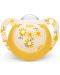 Silikonska duda Nuk - Star, 6-18 mjeseci, žuta s cvjetovima - 1t