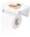 Držač za toaletni papir i polica Umbra - Flex Adhesive, bijeli - 2t