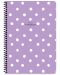 Školska bilježnica sa spiralom Keskin Color Polka Dot - B5, 80 listova, široki redovi, asortiman - 2t