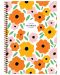 Školska bilježnica sa spiralom Keskin Color - Plume Flowers, А4, 80 listova, široki redovi, asortiman - 1t