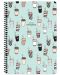 Školska bilježnica sa spiralom Keskin Color - Coffee, A4, 80 listova, mali kvadrati, asortiman - 3t